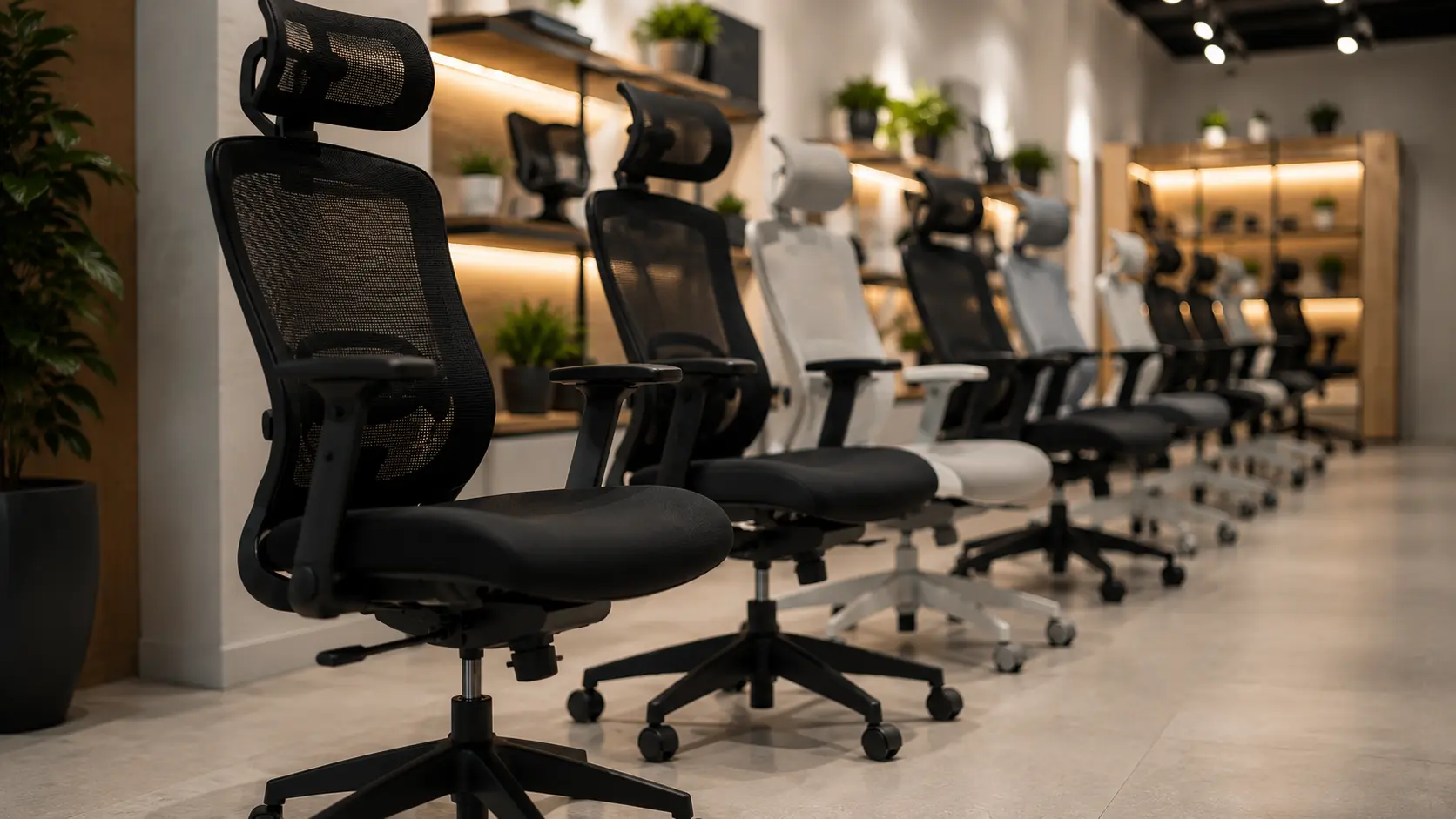 Sillas ergonomicas en showroom